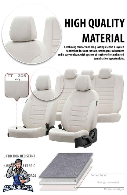 Peugeot Bipper Car Seat Covers 2007-2023 London Design Beige Leather & Fabric