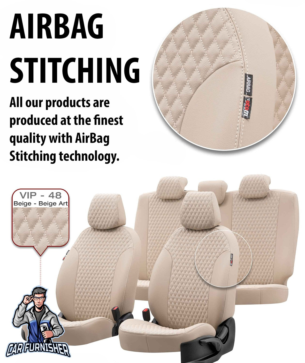 Peugeot 307 Car Seat Covers 2001-2008 Amsterdam Design Dark Gray Full Set (5 Seats + Handrest) Full Leather