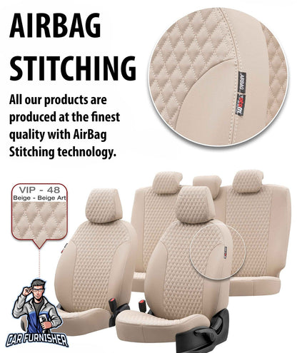 Mitsubishi L-300 Seat Covers Amsterdam Leather Design Ivory Leather