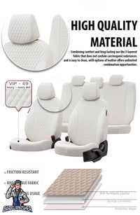 Thumbnail for Skoda Citigo Seat Covers Amsterdam Leather Design Ivory Leather