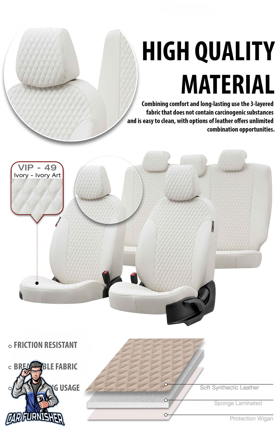 Peugeot 307 Car Seat Covers 2001-2008 Amsterdam Design Red Full Set (5 Seats + Handrest) Full Leather