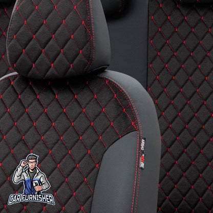 Mercedes CLA Seat Covers Tokyo Foal Feather Design Dark Red Leather & Foal Feather