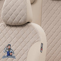 Thumbnail for Jeep Renegade Seat Covers Madrid Foal Feather Design Beige Leather & Foal Feather