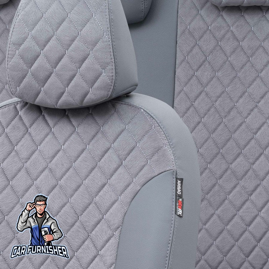Skoda Citigo Seat Covers Madrid Foal Feather Design Smoked Leather & Foal Feather