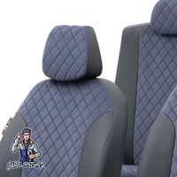 Thumbnail for Jeep Compass Seat Covers Madrid Foal Feather Design Blue Leather & Foal Feather