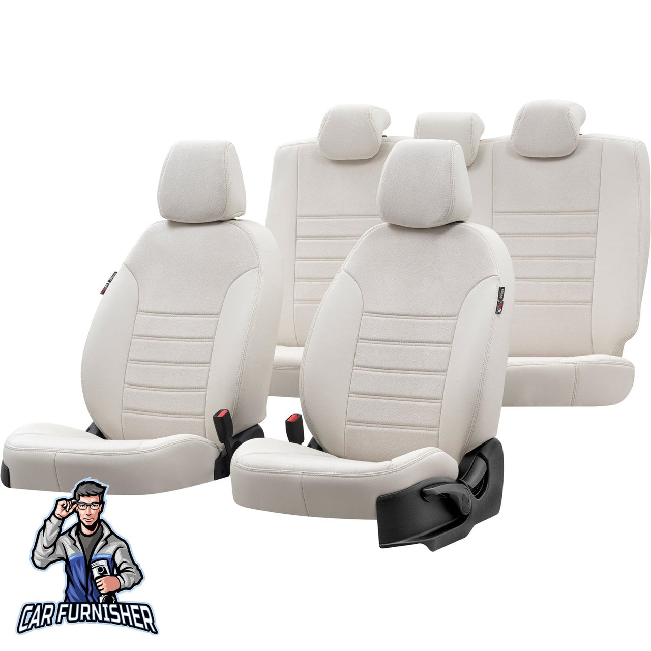 Jeep Wrangler Seat Covers London Foal Feather Design Ivory Leather & Foal Feather