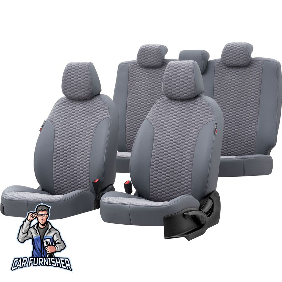 Nissan Almera Car Seat Covers 1995-2008 Tokyo Foal Feather Smoked Full Set (5 Seats + Handrest) Leather & Foal Feather