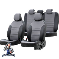 Thumbnail for Mercedes Sprinter Seat Covers Paris Leather & Jacquard Design Gray Leather & Jacquard Fabric