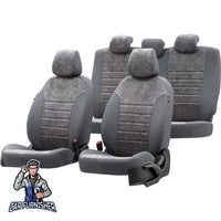 Thumbnail for Jeep Compass Seat Covers Milano Suede Design Smoked Leather & Suede Fabric