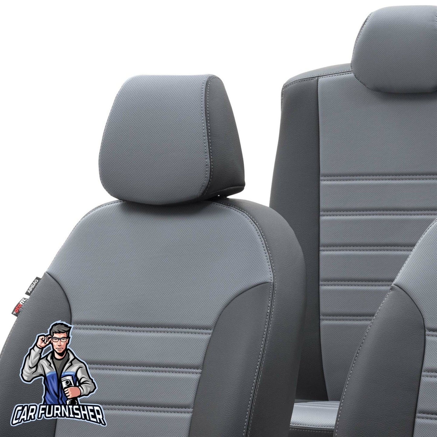 Skoda Citigo Seat Covers Istanbul Leather Design Smoked Black Leather