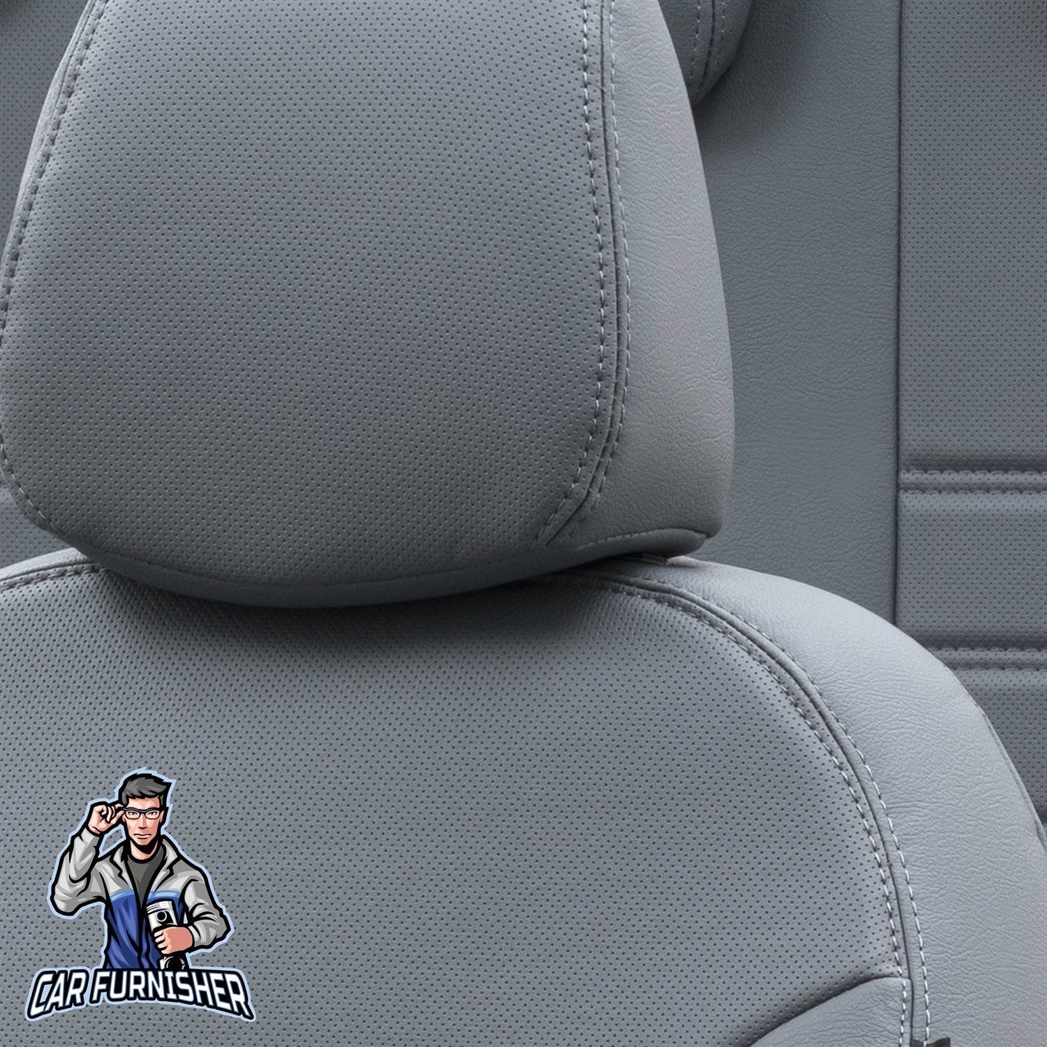 Peugeot 206 Car Seat Covers 1999-2012 Istanbul Design Smoked Full Set (5 Seats + Handrest) Leather & Fabric