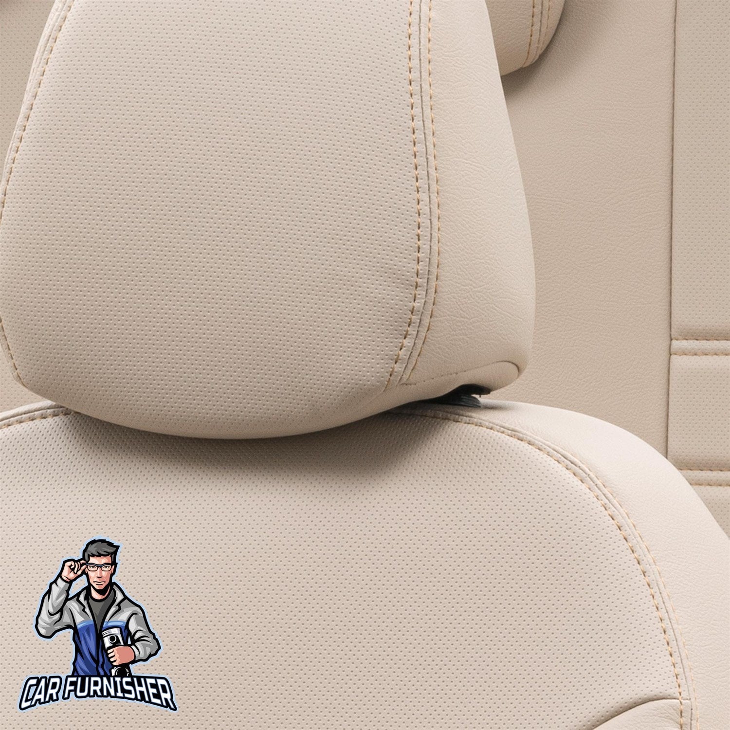 Mini Clubman Car Seat Covers 2015-2023 Istanbul Design Beige Full Set (5 Seats + Handrest) Leather & Fabric