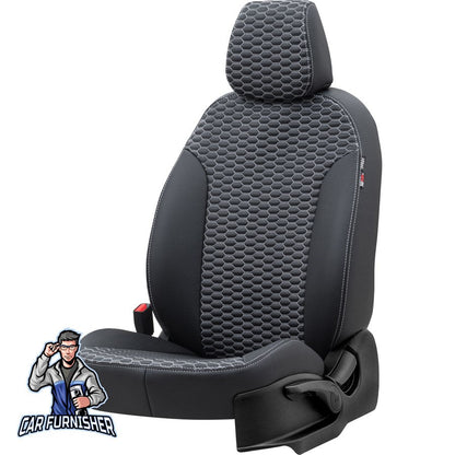 Mercedes Actros Seat Covers Tokyo Leather Design Dark Gray Leather