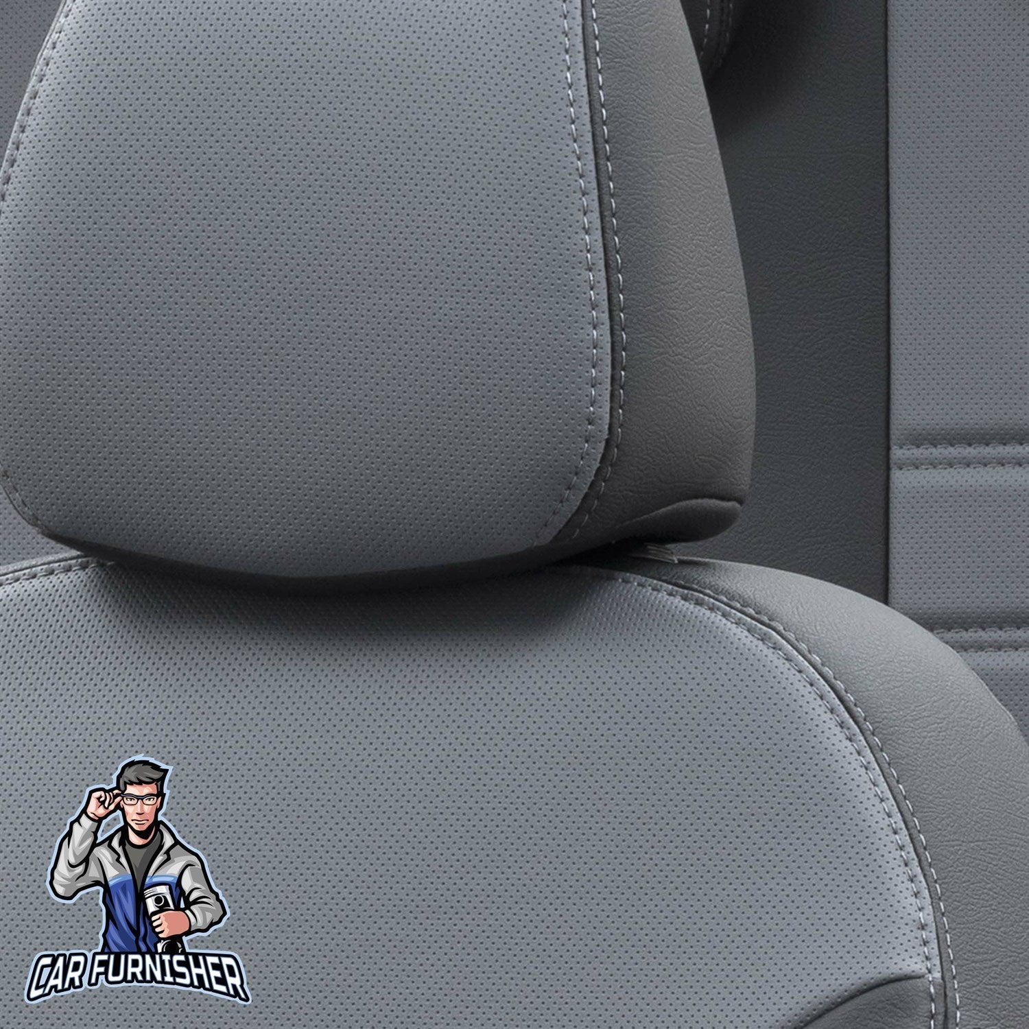 Mini Clubman Car Seat Covers 2015-2023 Istanbul Design Smoked Black Full Set (5 Seats + Handrest) Leather & Fabric