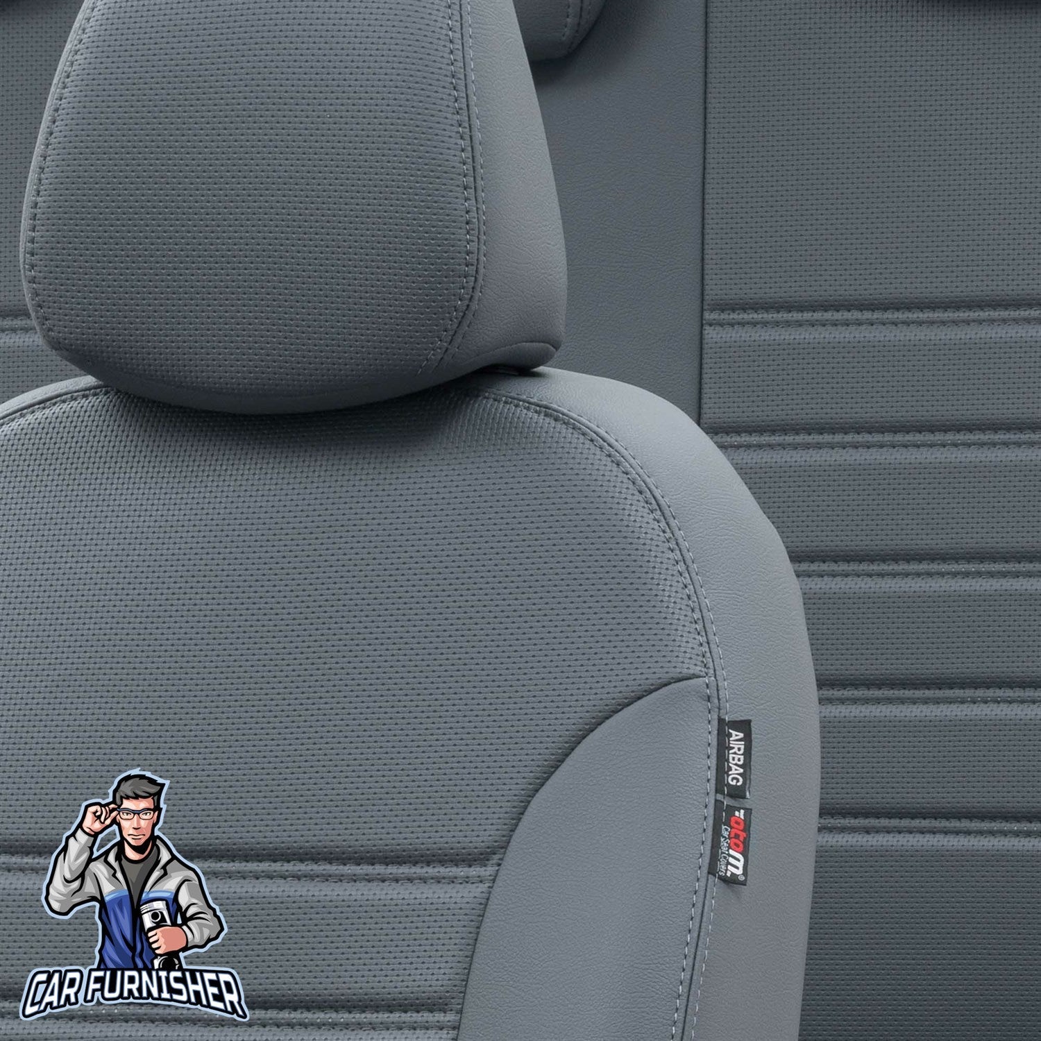 Mercedes GLC Series Car Seat Covers 2015-2023 New York Design Smoked Full Set (5 Seats + Handrest) Leather & Fabric