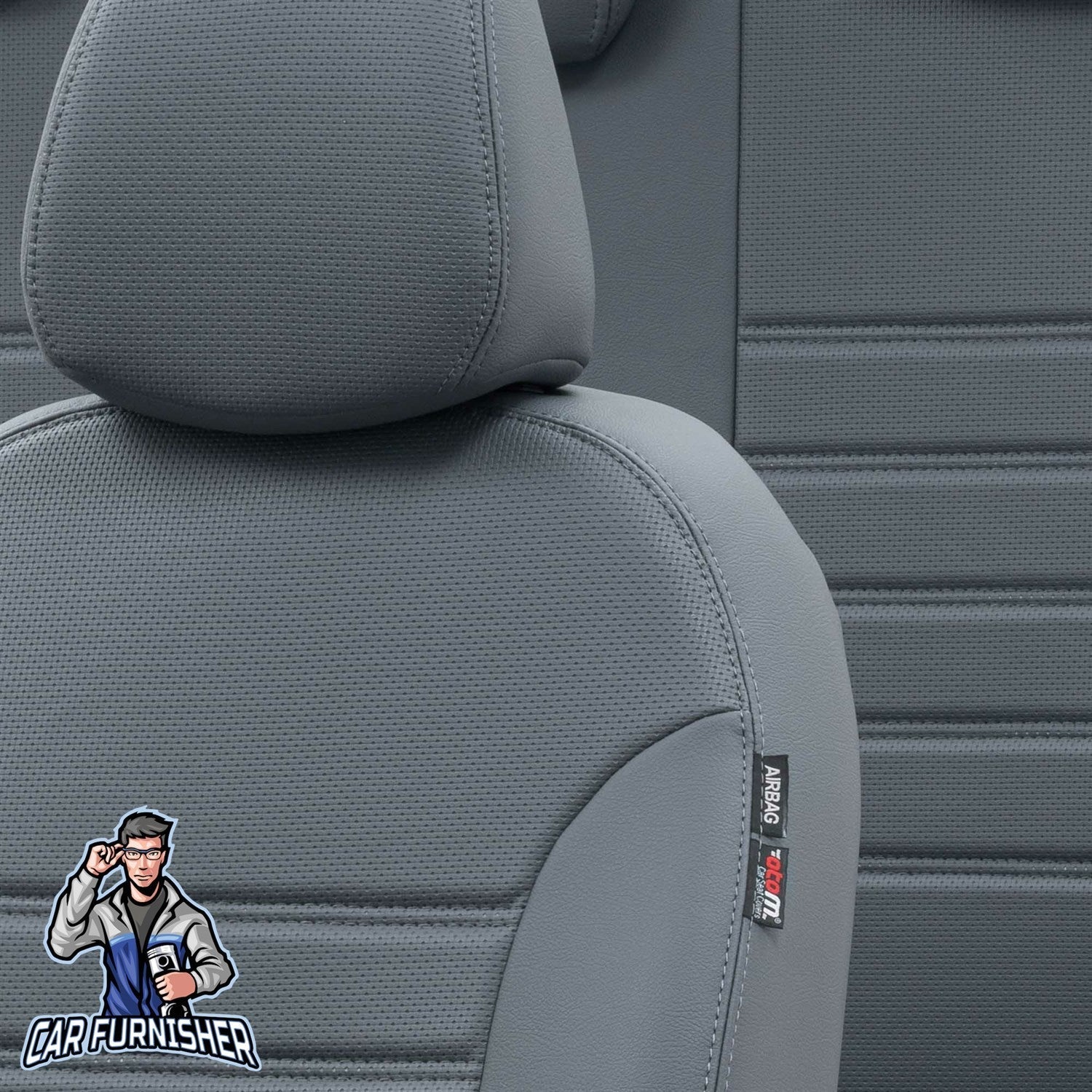 Renault Koleos Car Seat Covers 2017-2023 New York Design Smoked Leather & Fabric