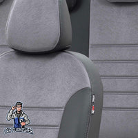 Thumbnail for Mercedes X-Class Seat Covers London Foal Feather Design Smoked Black Leather & Foal Feather