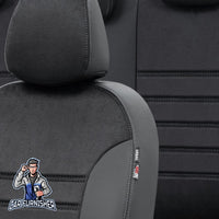 Thumbnail for Opel Mokka Seat Covers Milano Suede Design Black Leather & Suede Fabric