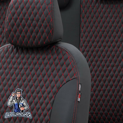 Seat Leon Car Seat Covers 1999-2023 Amsterdam Design Red Full Set (5 Seats + Handrest) Full Leather