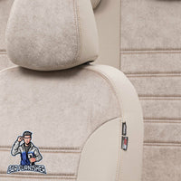Thumbnail for Peugeot 5008 Seat Covers Milano Suede Design Beige Leather & Suede Fabric
