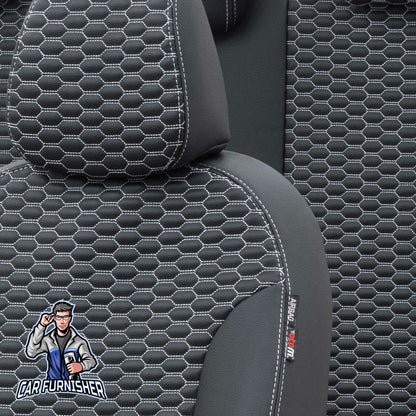 Mitsubishi L-200 Seat Covers Tokyo Leather Design Dark Gray Leather