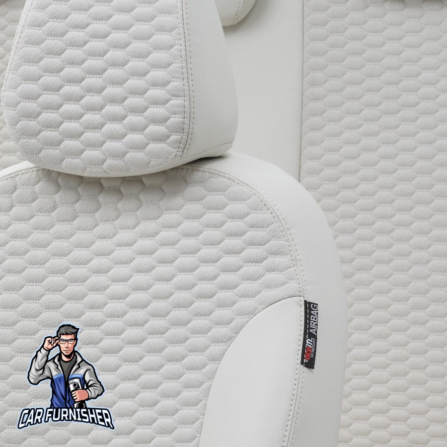 Mitsubishi Attrage 2015-2023 Car Seat Covers 2015-2023 Tokyo Feather Ivory Full Set (5 Seats + Handrest) Leather & Foal Feather