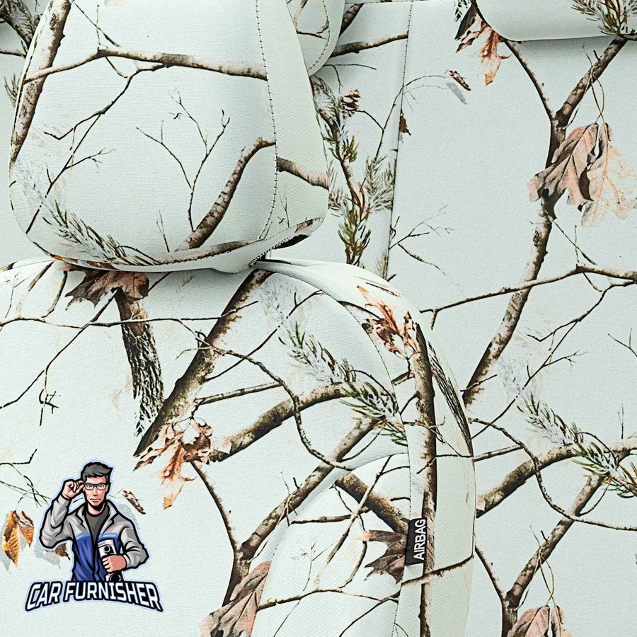 Opel Zafira Car Seat Covers 2000-2023 A/B/C Camouflage Design Arctic Camo Fabric