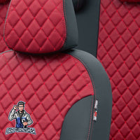 Thumbnail for Jeep Renegade Seat Covers Madrid Leather Design Red Leather