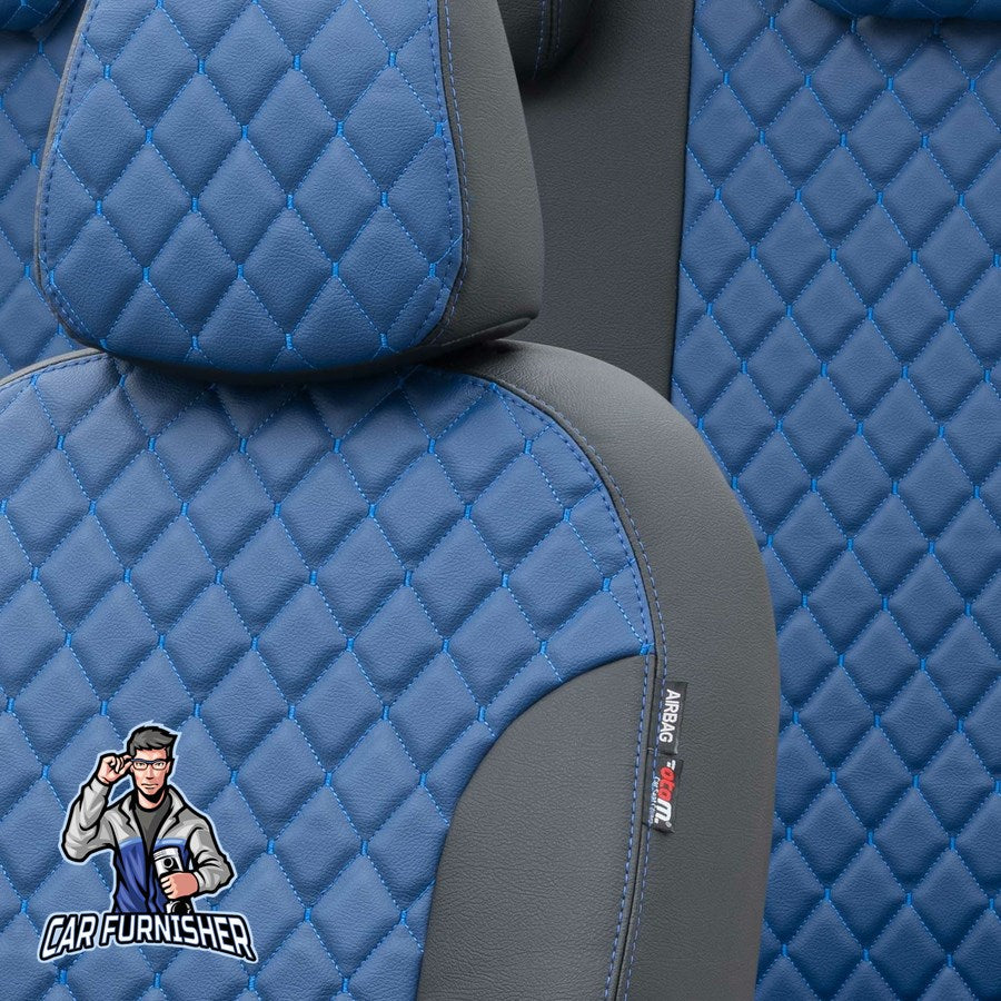 Renault Koleos Car Seat Covers 2017-2023 Madrid Design Blue Full Leather