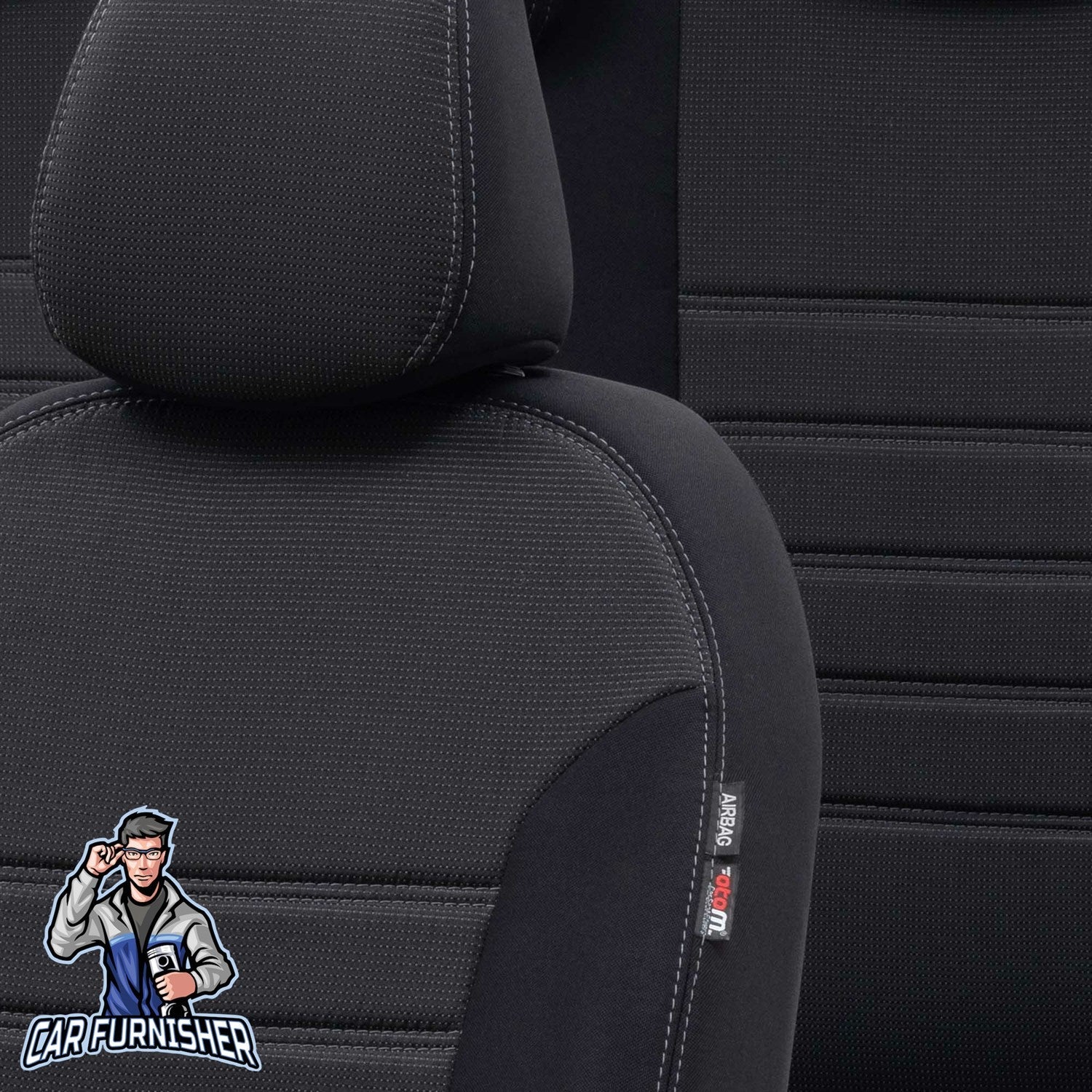Mini Clubman Car Seat Covers 2015-2023 Original Design Dark Gray Full Set (5 Seats + Handrest) Fabric
