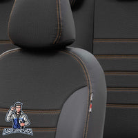 Thumbnail for Renault Safrane Seat Covers Paris Leather & Jacquard Design Dark Beige Leather & Jacquard Fabric