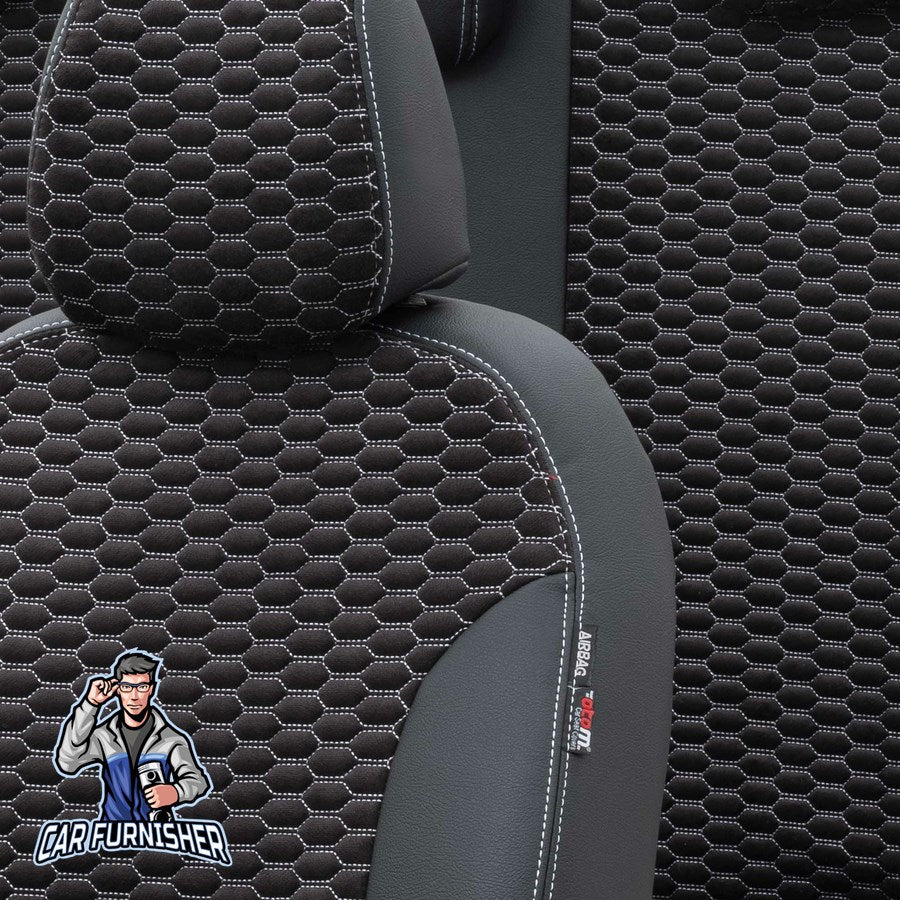 Opel Vectra Car Seat Covers 1988-2008 A/B/C Tokyo Foal Feather Dark Gray Full Set (5 Seats + Handrest) Leather & Foal Feather