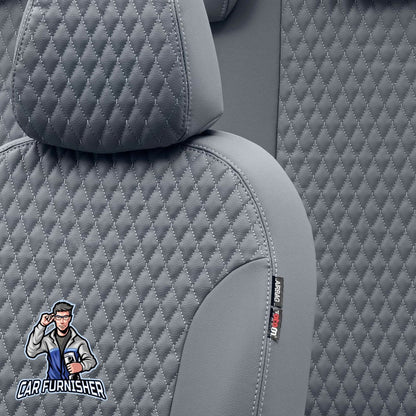 Isuzu NPR Seat Covers Amsterdam Leather Design Smoked Black Leather