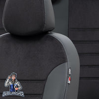 Thumbnail for Kia Bongo Seat Covers London Foal Feather Design Black Leather & Foal Feather