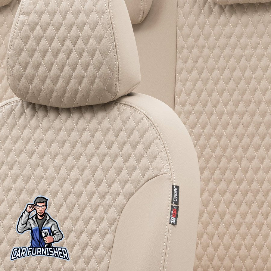 Seat Leon Car Seat Covers 1999-2023 Amsterdam Design Beige Full Set (5 Seats + Handrest) Full Leather