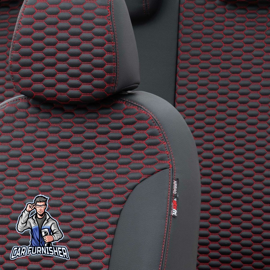 Renault Talisman Car Seat Covers 2016-2023 Tokyo Design Red Full Set (5 Seats + Handrest) Full Leather
