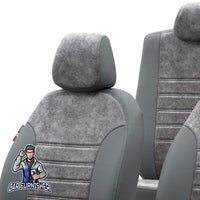 Thumbnail for Opel Vectra Seat Covers Milano Suede Design Smoked Leather & Suede Fabric