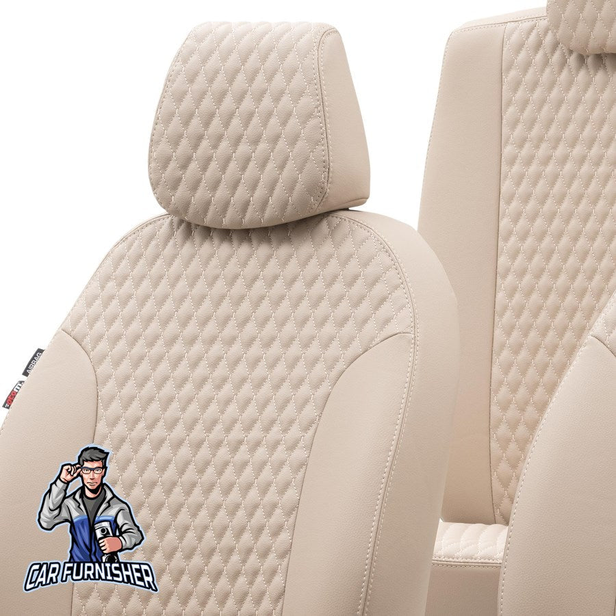 Seat Leon Car Seat Covers 1999-2023 Amsterdam Design Beige Full Set (5 Seats + Handrest) Full Leather