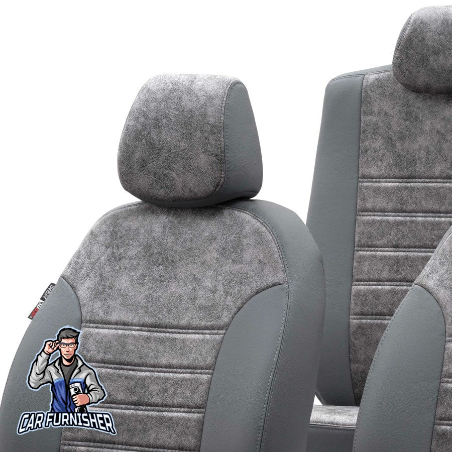 Opel Insignia Car Seat Covers 2009-2023 Milano Design Smoked Full Set (5 Seats + Handrest) Leather & Fabric