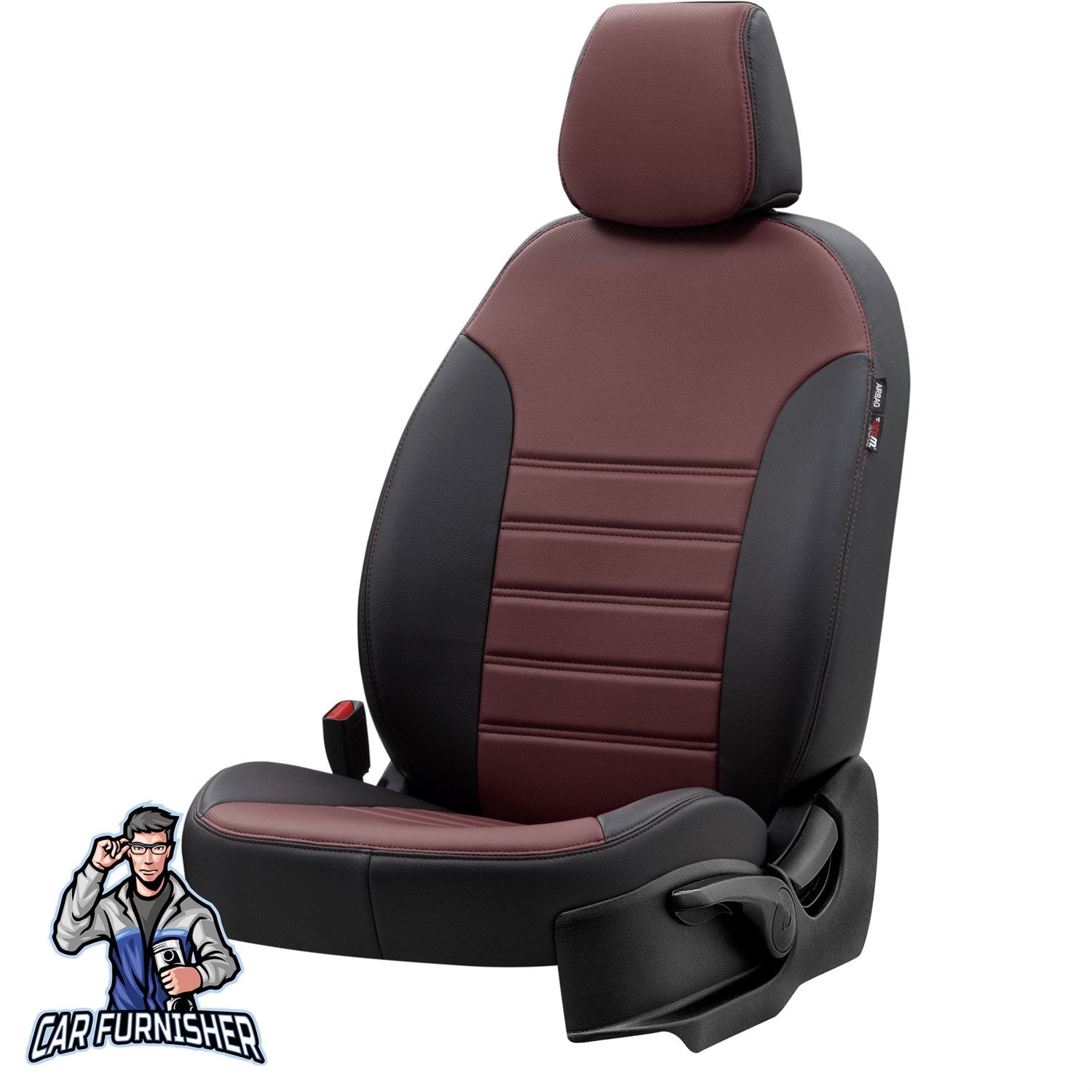 Mini Clubman Car Seat Covers 2015-2023 Istanbul Design Burgundy Full Set (5 Seats + Handrest) Leather & Fabric