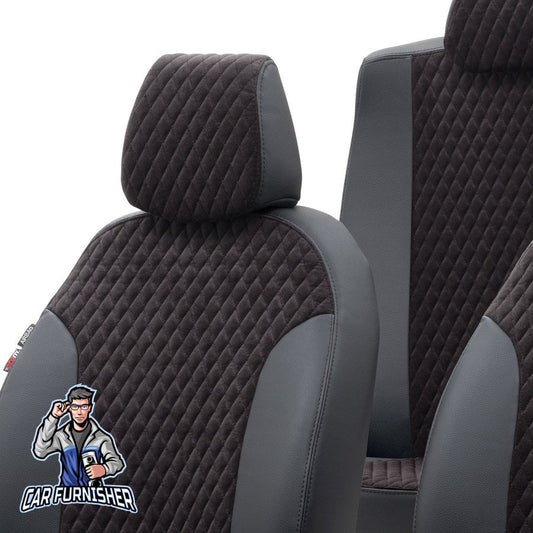 Opel Corsa Car Seat Covers 2001-2023 C to F Amsterdam Feather Black Leather & Foal Feather
