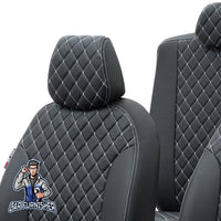 Thumbnail for Jeep Renegade Seat Covers Madrid Leather Design Dark Gray Leather