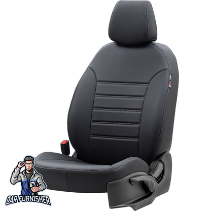 Mini Clubman Car Seat Covers 2015-2023 Istanbul Design Black Full Set (5 Seats + Handrest) Leather & Fabric