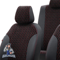 Thumbnail for Jeep Renegade Seat Covers Amsterdam Foal Feather Design Red Leather & Foal Feather
