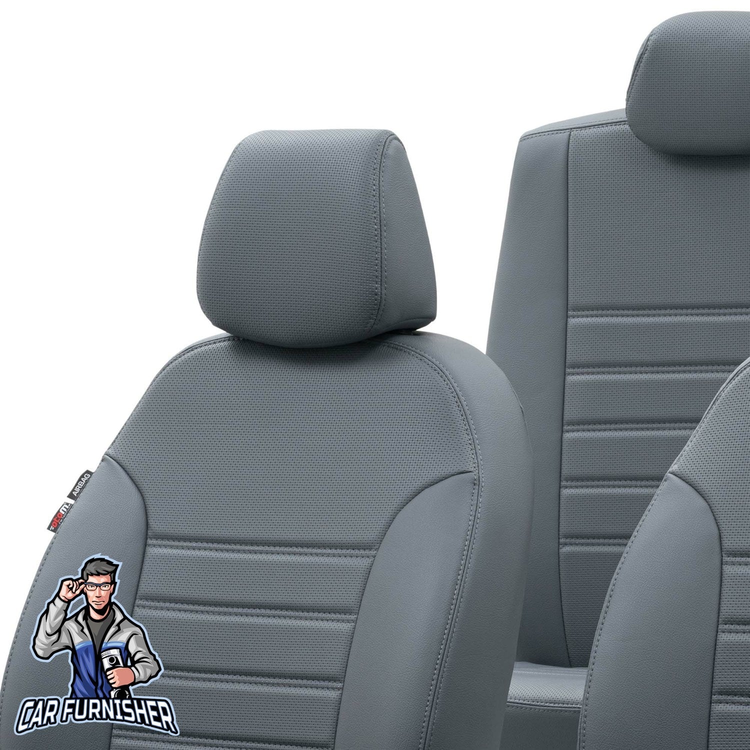 Seat Mii Car Seat Covers 2012-2019 New York Design Smoked Leather & Fabric