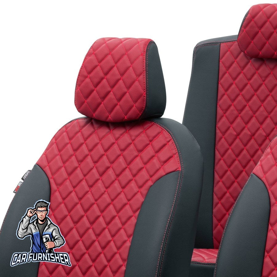 Renault Koleos Car Seat Covers 2017-2023 Madrid Design Red Full Leather