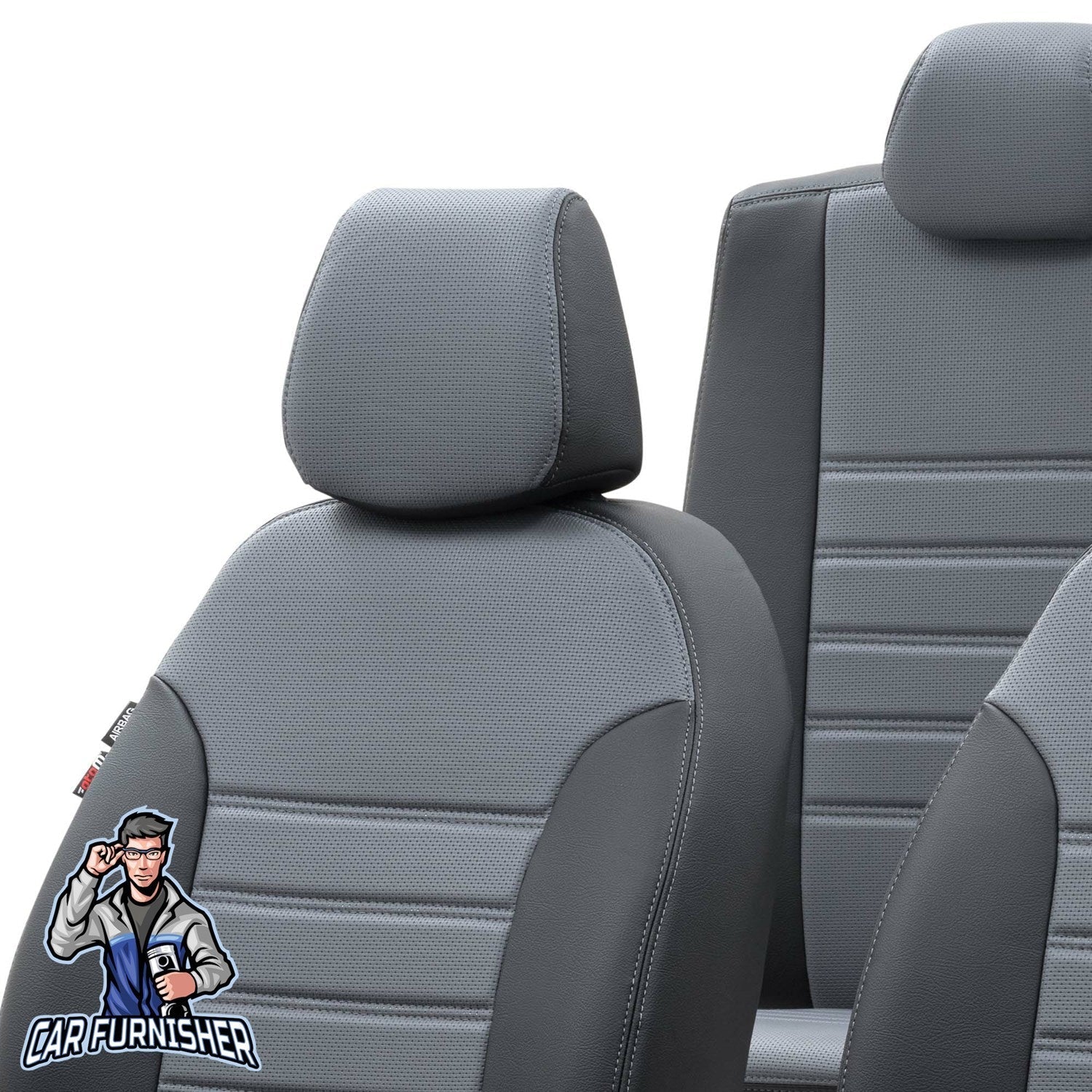 Seat Mii Car Seat Covers 2012-2019 New York Design Smoked Black Leather & Fabric