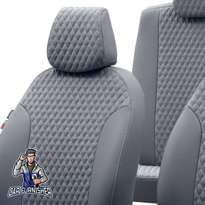 Skoda Karoq Seat Covers Amsterdam Leather Design Smoked Black Leather