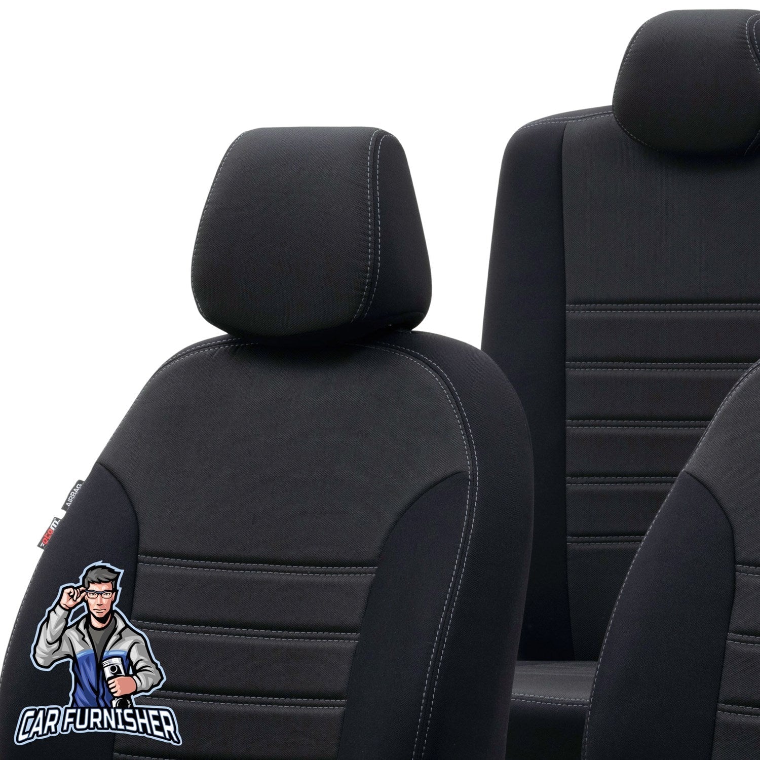 Skoda Octavia Car Seat Covers 1999-2023 Original Design Black Full Set (5 Seats + Handrest) Fabric