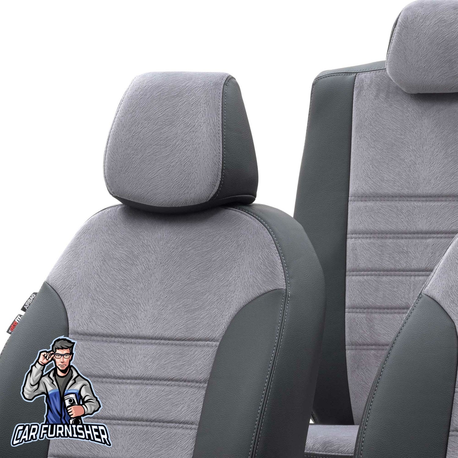 Renault Trafic Seat Covers London Foal Feather Design Smoked Black Leather & Foal Feather